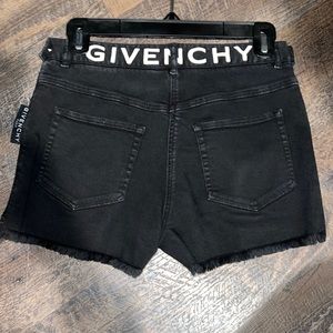 Girls Authentic Givenchy black denim logo shorts